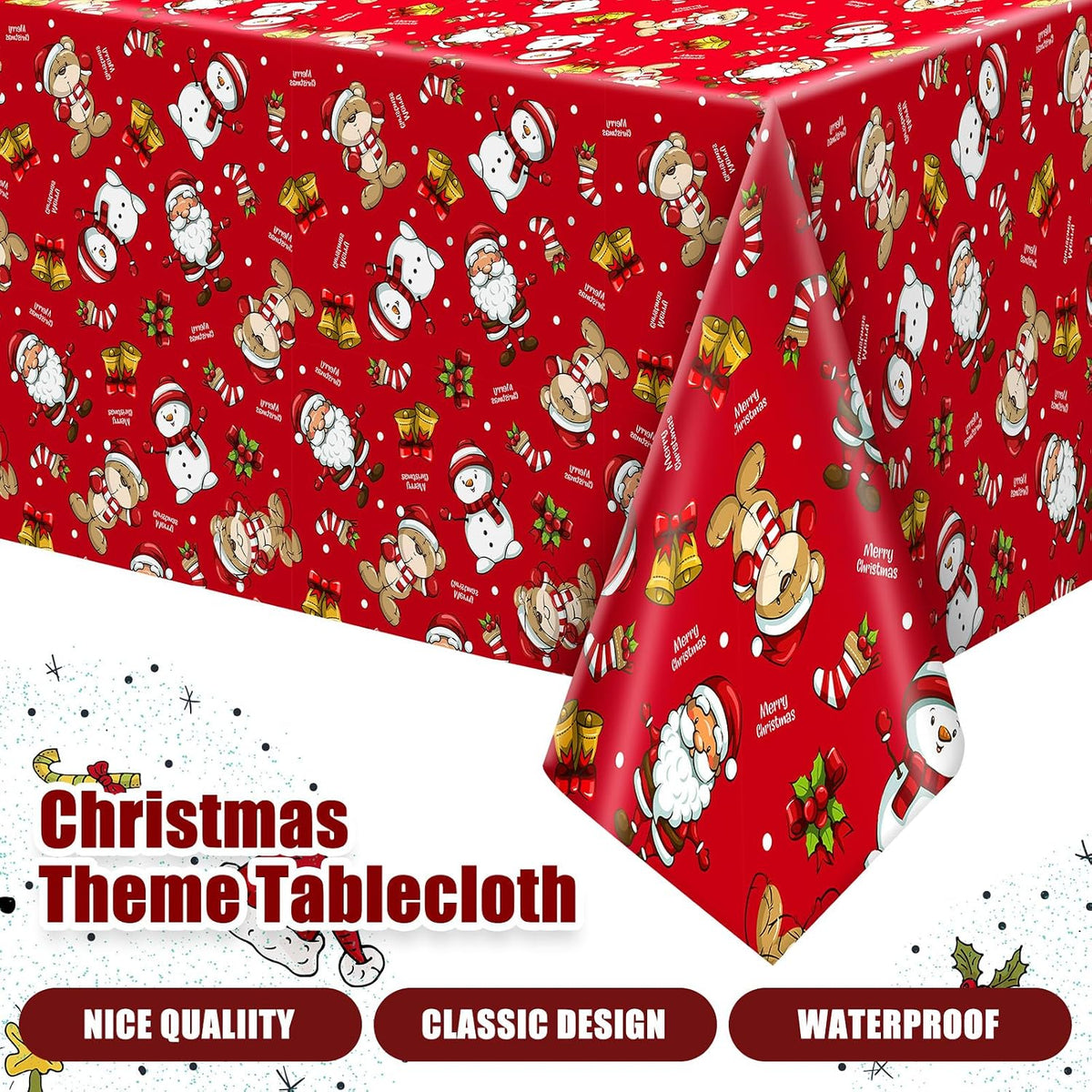 Newwiee 3 pack Halloween plastic tablecloths with candy corn print, 108 x 54 inches - view 27
