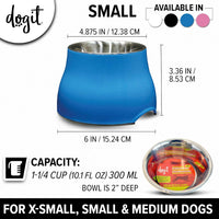 Dogit Elevated Dog Bowl for Large Dogs, White – Essentials for Dogs - Small / Blue - image 4