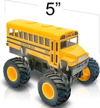 ArtCreativity 5 inch yellow diecast monster school bus pullback toy with big tires - view 3