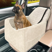 Dog Car Seat for Small/Medium Dogs, Memory Foam Dog Booster Seat - White / Medium