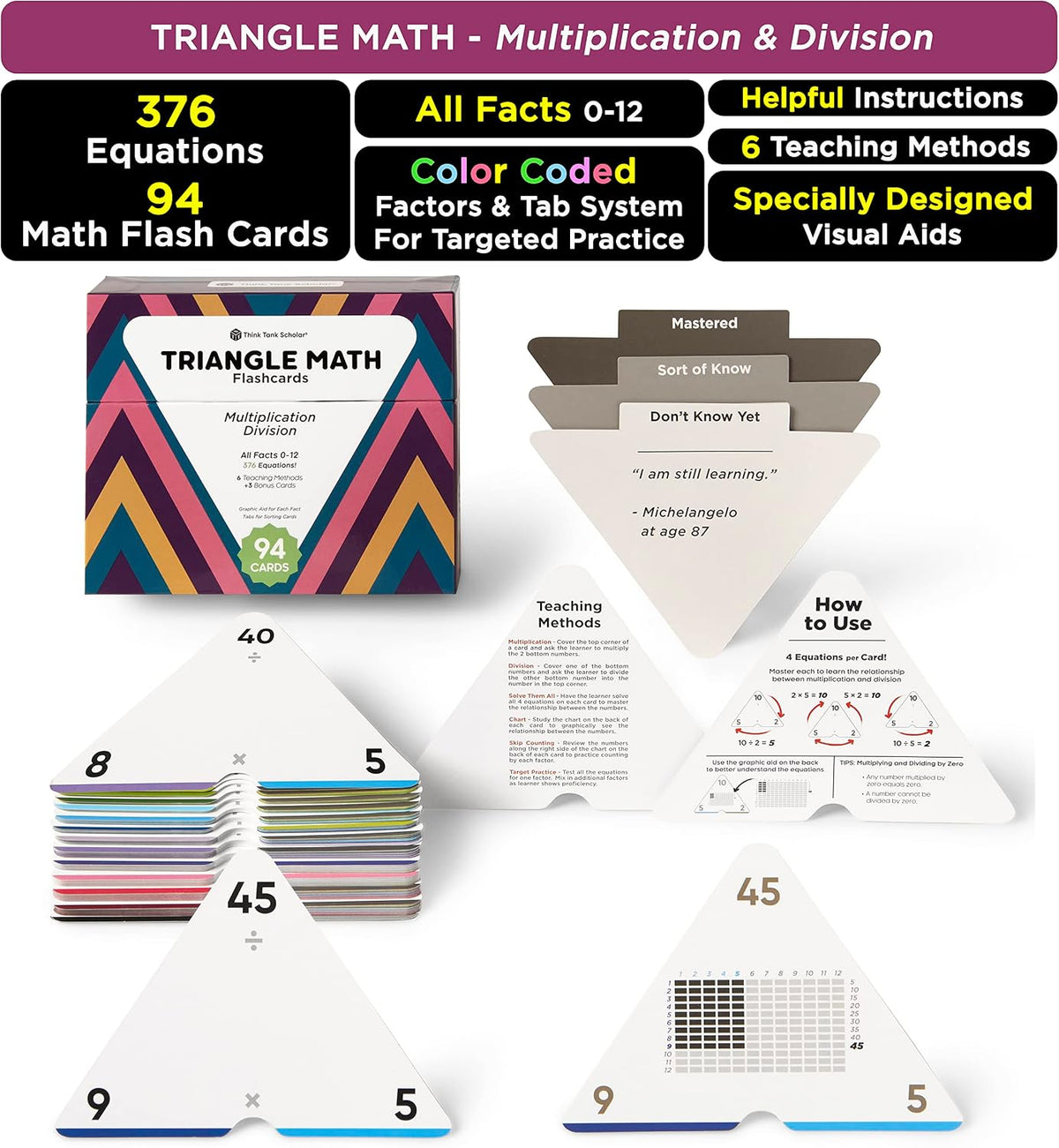 Award-Winning Multiplication Flash Cards, 173 Jumbo Cards - Ultimate Bundle + Mult & Div - image 4