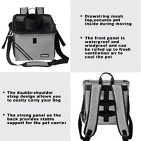 Pet Carrier Bicycle Basket Bag Pet Carrier/Booster Backpack for Dogs - Titanium / 10.6"L x 11.4"W x 11.4"H - image 4