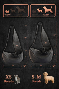 Noah & Paw Dog Sling Carrier for Small Dogs 5-18lb - Black (Denim) / 15.0"L x 6.0"W x 5.5"H - image 4