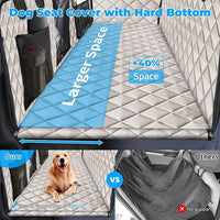 URPOWER Back Seat Extender for Dogs - Hard Bottom Dog Car Seat Cover Holds 400 lbs, Waterproof Dog Hammock Dogs Bed for Cars, SUVs & Small Trucks, Pet Backseat Protector with Mesh Window & Large Space