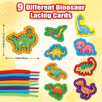 Quilinz lacing cards sewing kit with 9 cards and colorful laces for kids - view 3