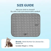 MICROCOSMOS Summer Cooling Mat & Sleeping Pad- Water Absorption Top, Materials Safe, Easy Carry, EZ Clean. Keep Cooling for Pets, Kids and Adults.(Dark Grey, 19" x 15")