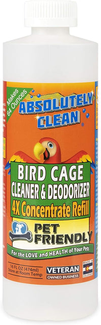 Absolutely Clean Amazing Bird Cage Cleaner and Deodorizer - 16 Fl Oz Concentrate (Makes 64oz)