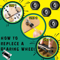 Zhehao fingerboard wheels and trucks set with four bearing wheels, two alloy trucks and two screwdri - view 9
