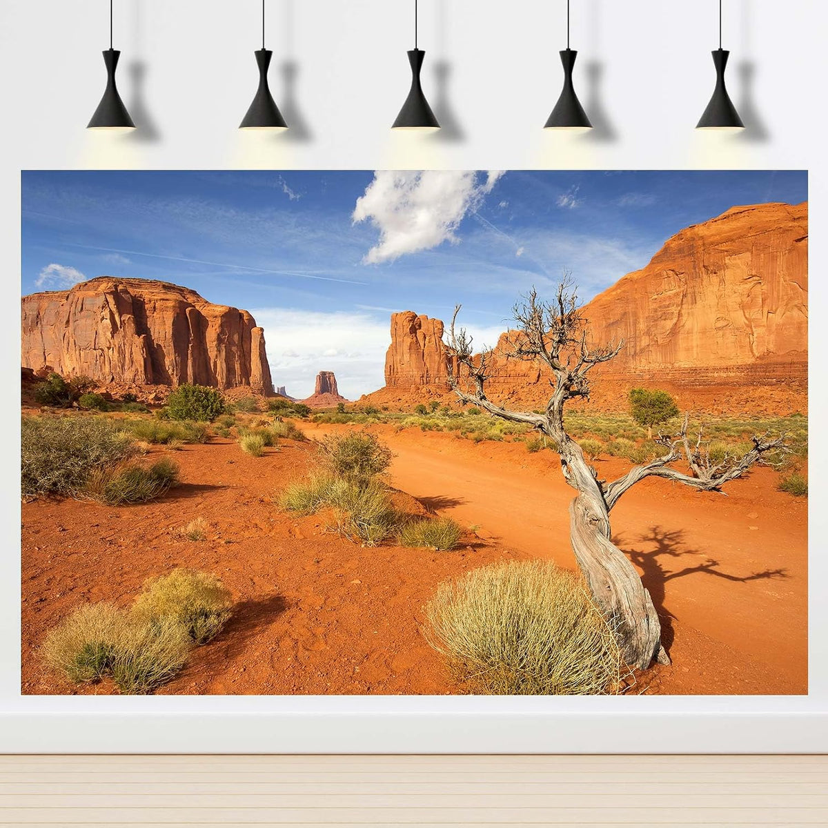 Reptile Tank Backdrop Sunset Desert Terrarium Background Saguaro - 24(W)x12(H)inches/ 60(W)*30cm(H) / Gobi Yellow - image 3