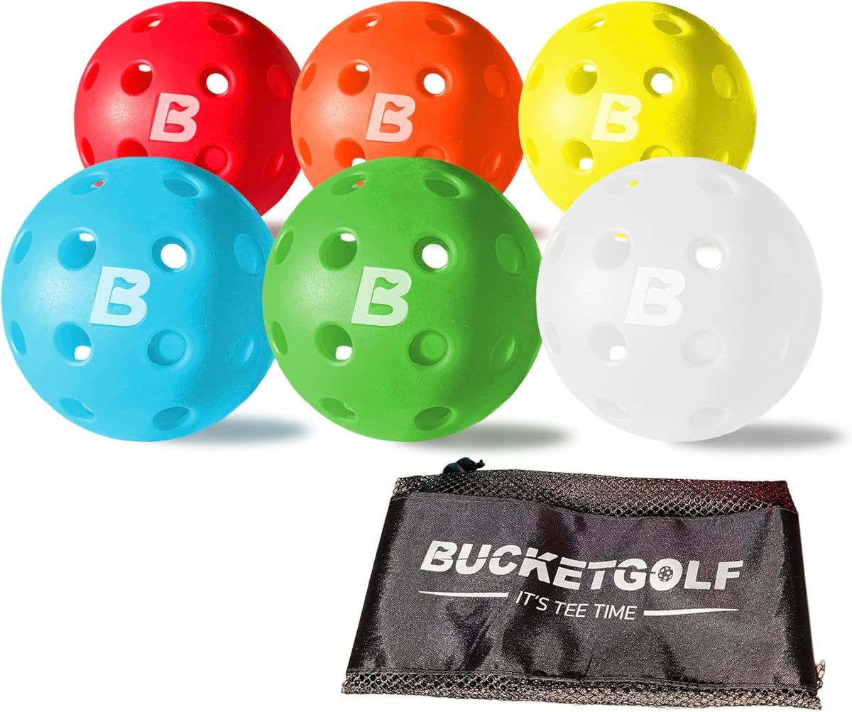 BUCKETGOLF extra balls, 6 pack of official size replacement lawn golf balls