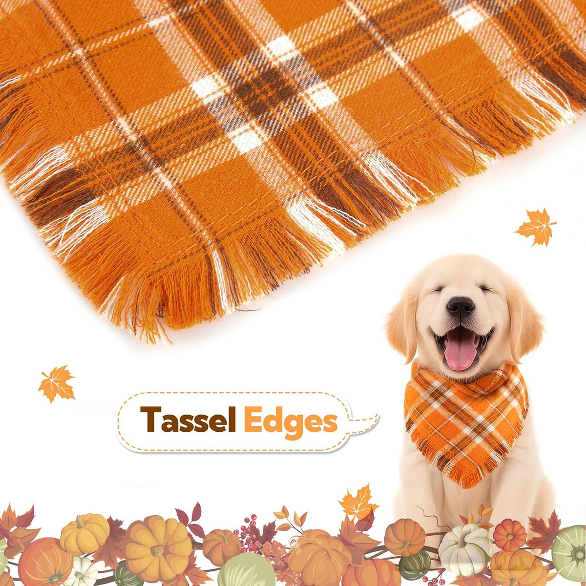 Kytely Dog Bandanas Fall Thankgiving XLarge 2Pack - Fall Bandana / Small - image 3
