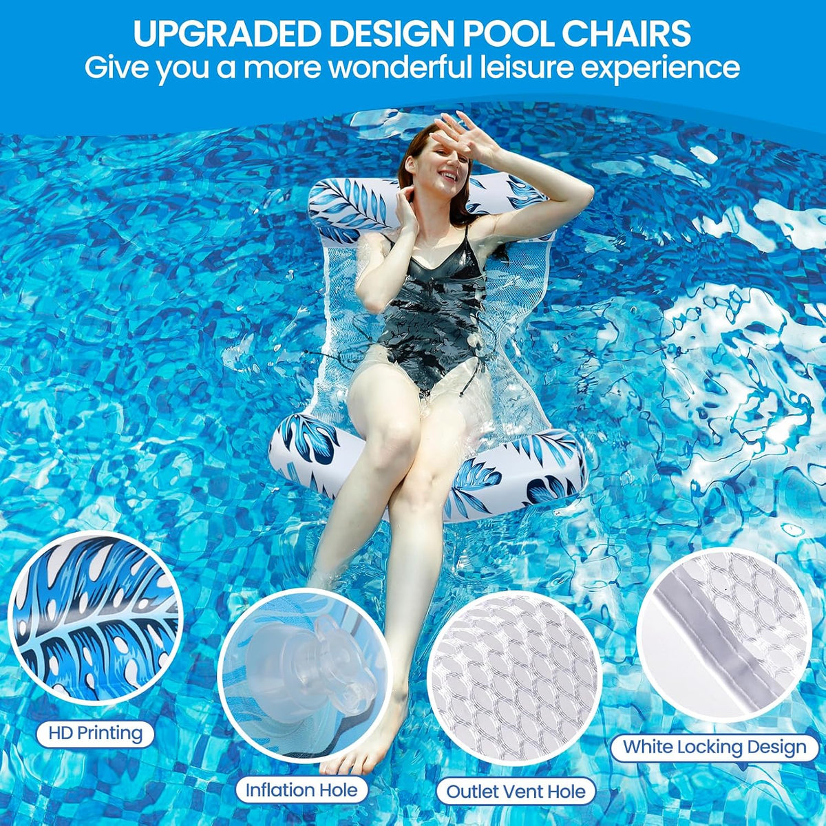Auspicious Rain 4-in-1 pool hammock floats in assorted colors - view 10