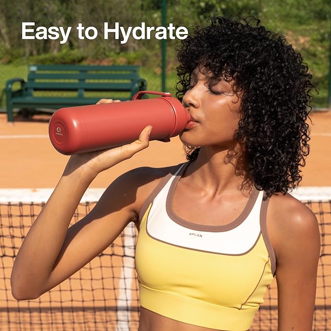 Insulated Water Bottle with Straw Stainless Steel Water Bottle, Leak-Proof, BPA-Free, Double Wall Vacuum Keeps Cold for 24 Hours for Sports, Travel, School (18 oz, Tawny Orange)