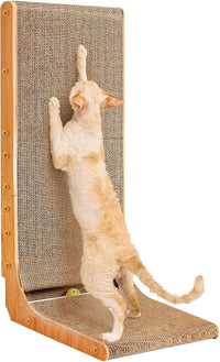 EHEYCIGA Cardboard Cat Scratcher for Indoor Cats - Brown / 17x13.1x32