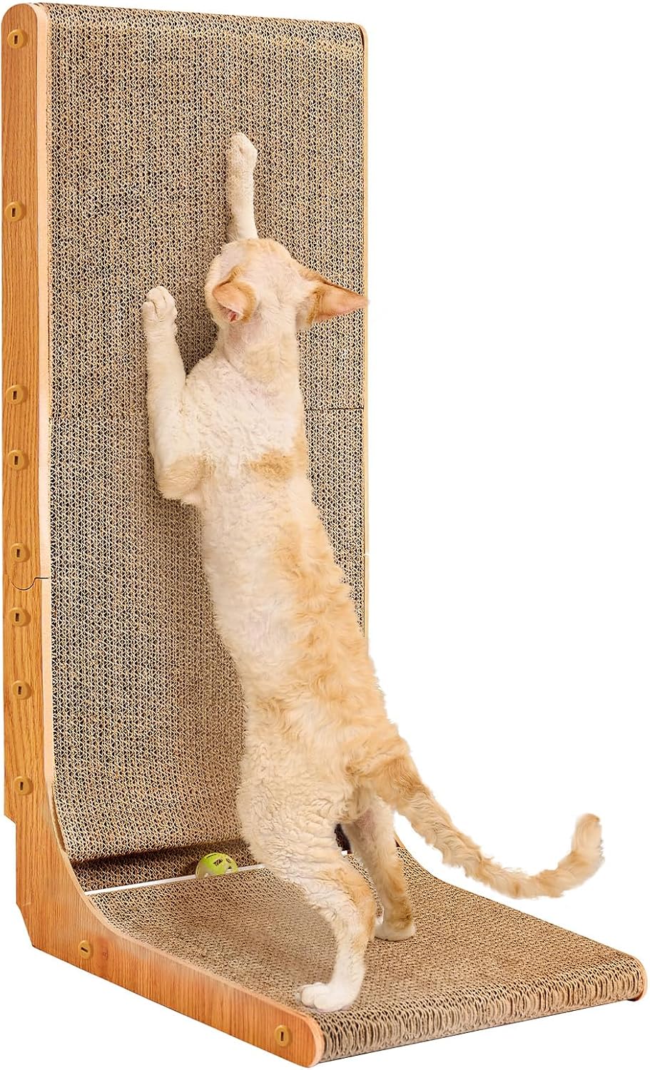 EHEYCIGA Cardboard Cat Scratcher for Indoor Cats - Brown / 17x13.1x32