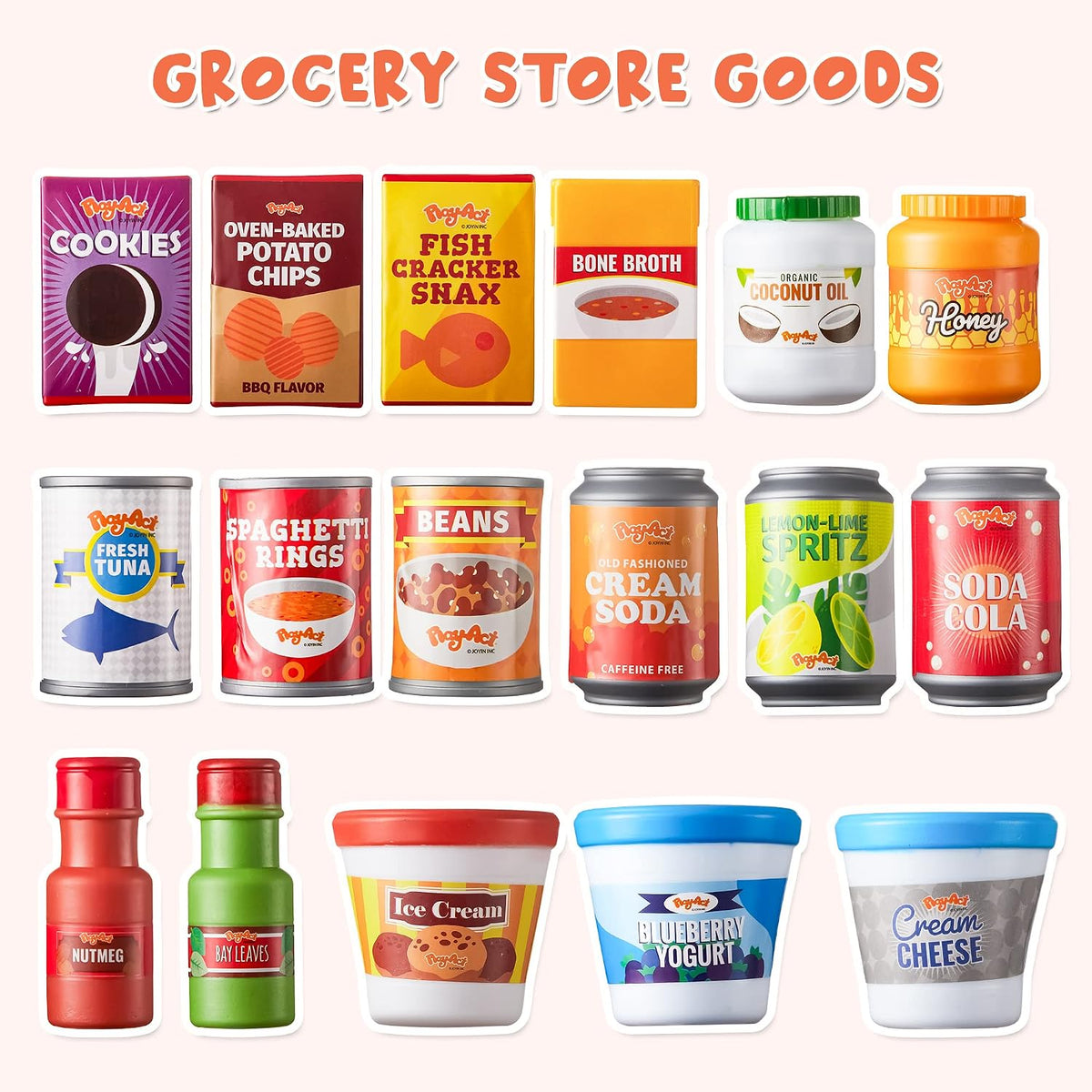 JOYIN 30Pcs Play Food Grocery Cans, Play Kitchen Accessories - image 3