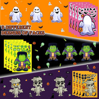 Aowplc 56 Halloween Pumpkin Make-a-Face Sticker Sheets for Kids - 32 Halloween - image 3