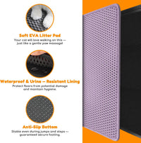 blissstorm purple 24 x 16 inch double layer EVA cat litter mat - view 3