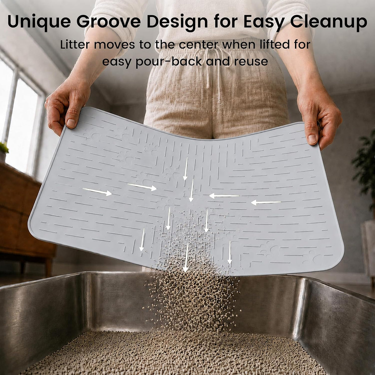 OHMO Large Cat Litter Mat - Ash Grey / 23.5x16" - image 4