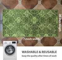 Washable Pee Pads for Dogs, Stylish - 36x72 Inch (Pack of 2) / Green/Multi - image 2