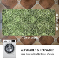 nunubaby Washable Pee Pads for Dogs, Stylish, Non-Slip and Leak-Proof Pee Pads. Reusable Potty Pads for Dogs for Crates and Floors.(Green/Multi, 36" x72")
