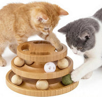 Cat Ball Track Toy with Puzzle Top - Medium Size