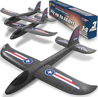 Foam Airplane Toy for Kids, Easy to Throw Glider Plane - 3 Plane Gliders