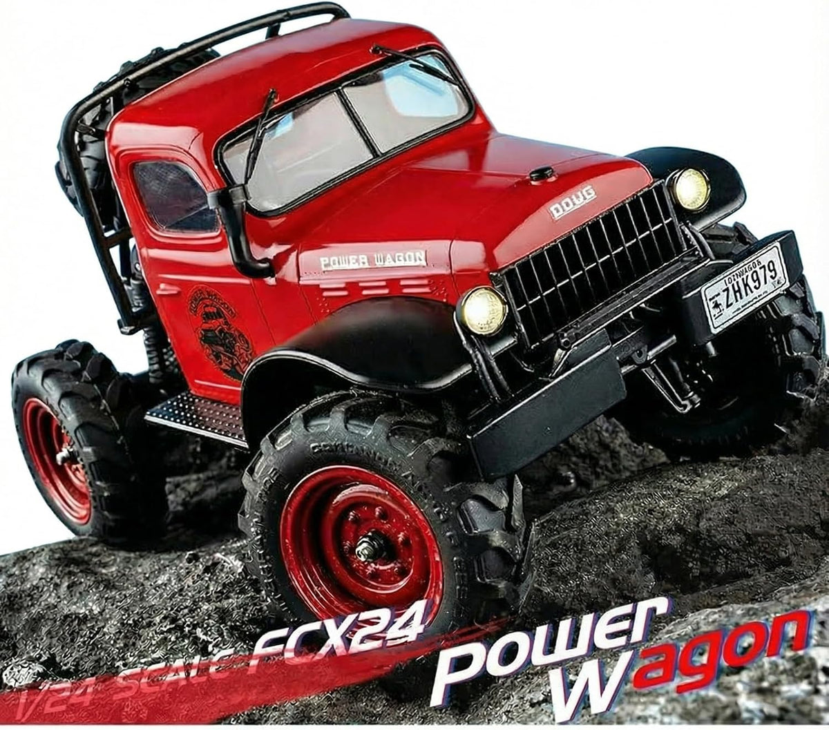 FMS FCX24S Power Wagon 1/24 scale RC crawler with portal axles