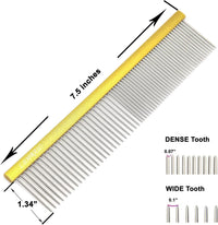 Metal Dog Grooming Combs Shedding Tangles, Knots, Mats. - Medium / gold - image 3