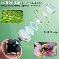Odatay 1000X Digital Kids Microscope Kit with 12 Slides & 2" Screen - Pink - image 3