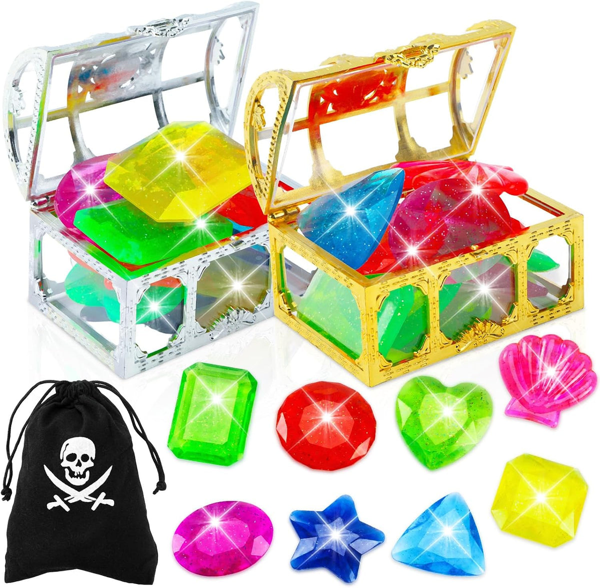 MARFOREVER diving gems pool toys, 15 colorful acrylic diamonds in two sizes - view 4