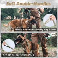 rabbitgoo Tactical Dog Leash, Heavy Duty Training Bungee Lead – Essentials for Dogs - Brown / Max: 6ft - image 2