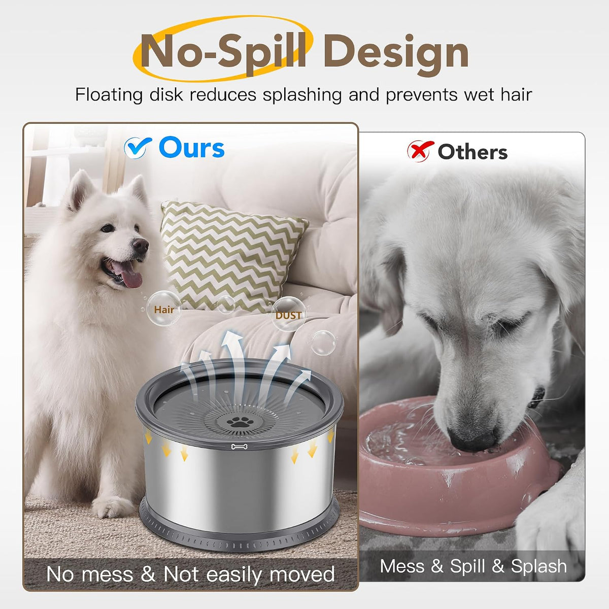 6.5L Stainless Steel Dog Water Bowl - Grey / 6.5L - image 3
