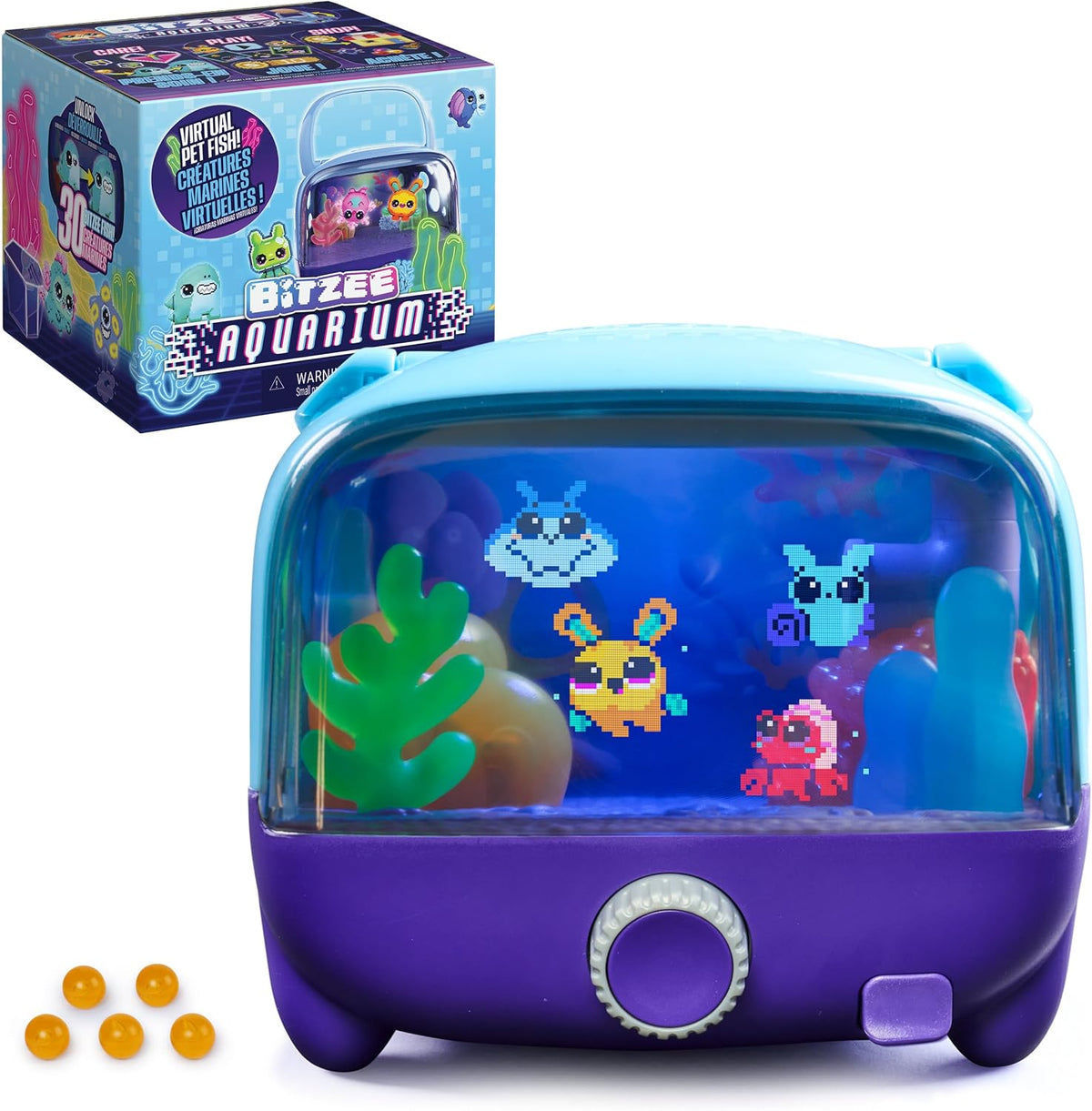 BITZEE Aquarium Interactive Fish Tank Toy & Digital Pet, Ages 5+ – Fun for Kids & Family