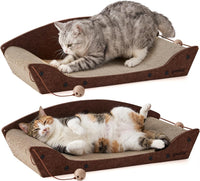 26'' Cardboard Cat Scratcher Bed for Indoor Cats, 1PC, Brown – Essentials for Cats - 2PCS-Brown