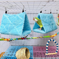 2Pcs Bird Tent Plush Hammock Hanging Warm Hut Nest for Cage - Blue(M)4Pcs - image 3