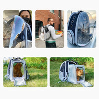 Lollimeow Cat Carrier Backpack, Bubble Expandable Backpack Carrier, Pets and Small Dogs,Airline-Approved, Designed for Travel, Hiking, Walking & Outdoor Use (Square Back Expandable-Black)