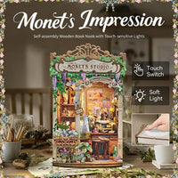 DIY Miniature House Kit, Pet Shop Book Nook Kit with LED Light - Monet's Studio - image 2