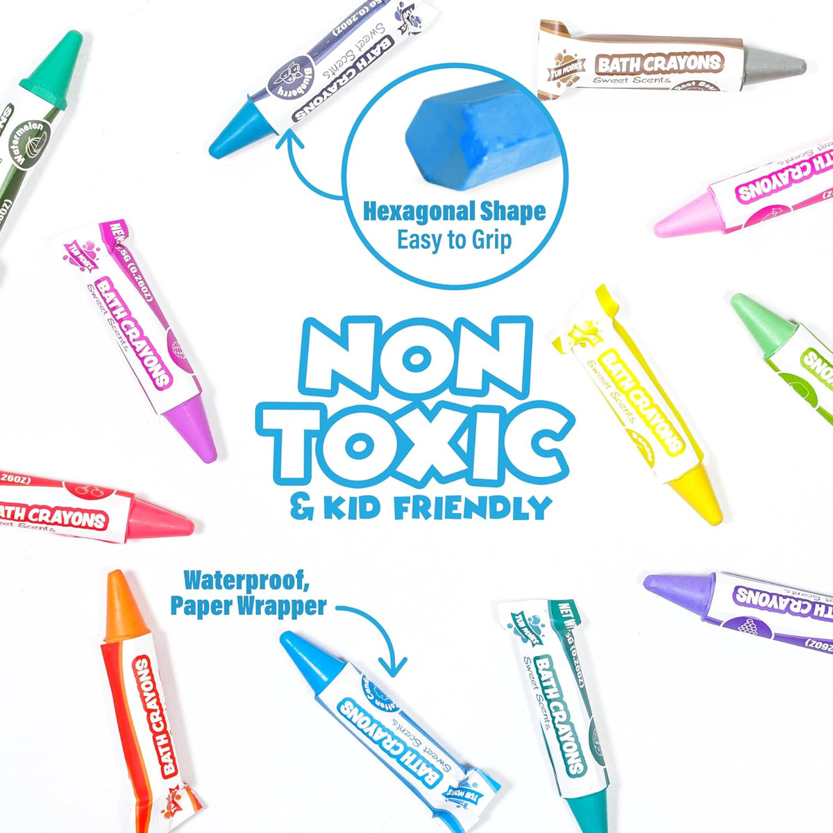 Tub Works Smooth Bath Crayons Bath Toy, Nontoxic - Sweet Scents - image 4