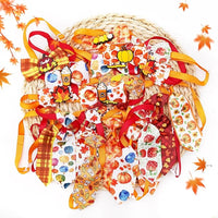 22pcs Fall Dog Bow Tie, Adjustable Bowtie Collar Attachment for Small Medium Pets, Bulk Neckties Set for Thanksgiving Day,Autumn Pet Supplies Charms Hair Costume Accessories(Maple Leaf, Pumpkin)