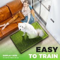 Hompet Dog Grass Pad with Tray Large, 35"x22.5" - Black / 41 x 27" - image 2