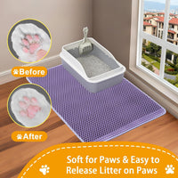 Cat Litter Mats-Extra Large 47''x36'' Litter Trapping Mat for Cat-XXL - Purple-M 32x22 inch - image 3