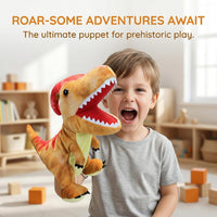 Marine Animals Hand Puppets for Kids, Toddler Includes Sharks - Parasaurolophus / Dinosaurs - image 4