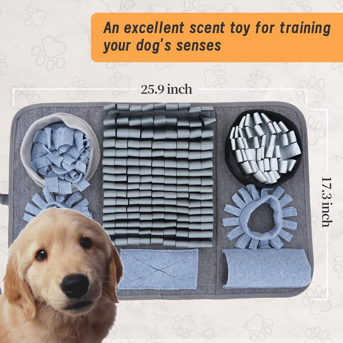 Snuffle mat for Dogs Iteractive Dog Puzzle Toy Used for Training - Silver-gray - image 2