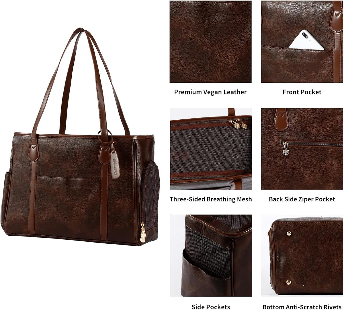 Stylish Dog Purse Carrier - Coffee - image 4
