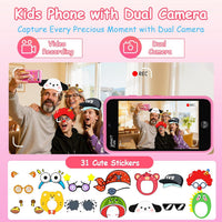 luluckck kids smart phone toy with 3.97 inch touchscreen in black and pink - view 7