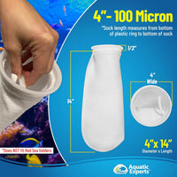 Aquatic Experts Felt Filter Socks - 100 Micron – 4" Ring – 4" x 14" / 2 Pack - image 3
