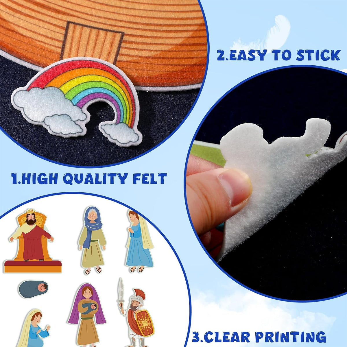 Windkream felt story pieces with fairy tale characters, animals and scene cutouts for flannel board - view 7