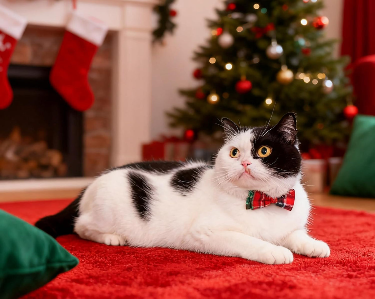 Collar for Cat Pet Breakaway with Bell Bowtie Detachable Bow - Christmas-B - image 3