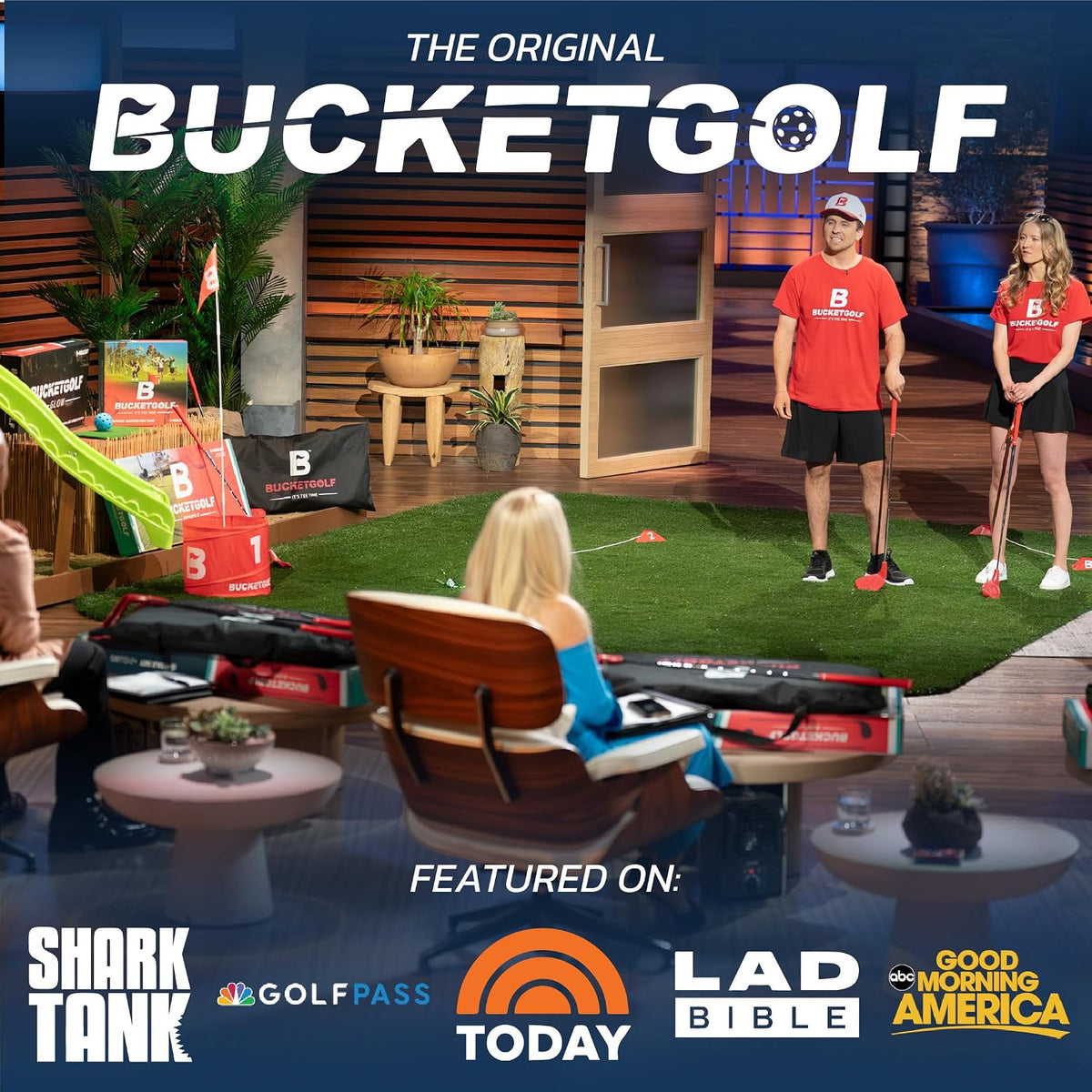 BucketGolf 6 hole backyard golf game bundle with clubs and carry bag - view 5